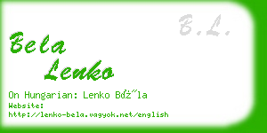 bela lenko business card